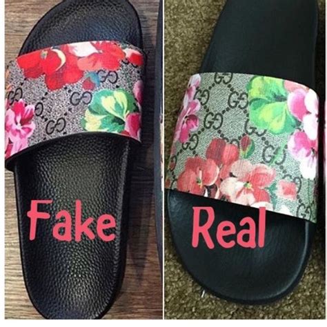 gucci slides floral real vs fake|how to authenticate gucci shoes.